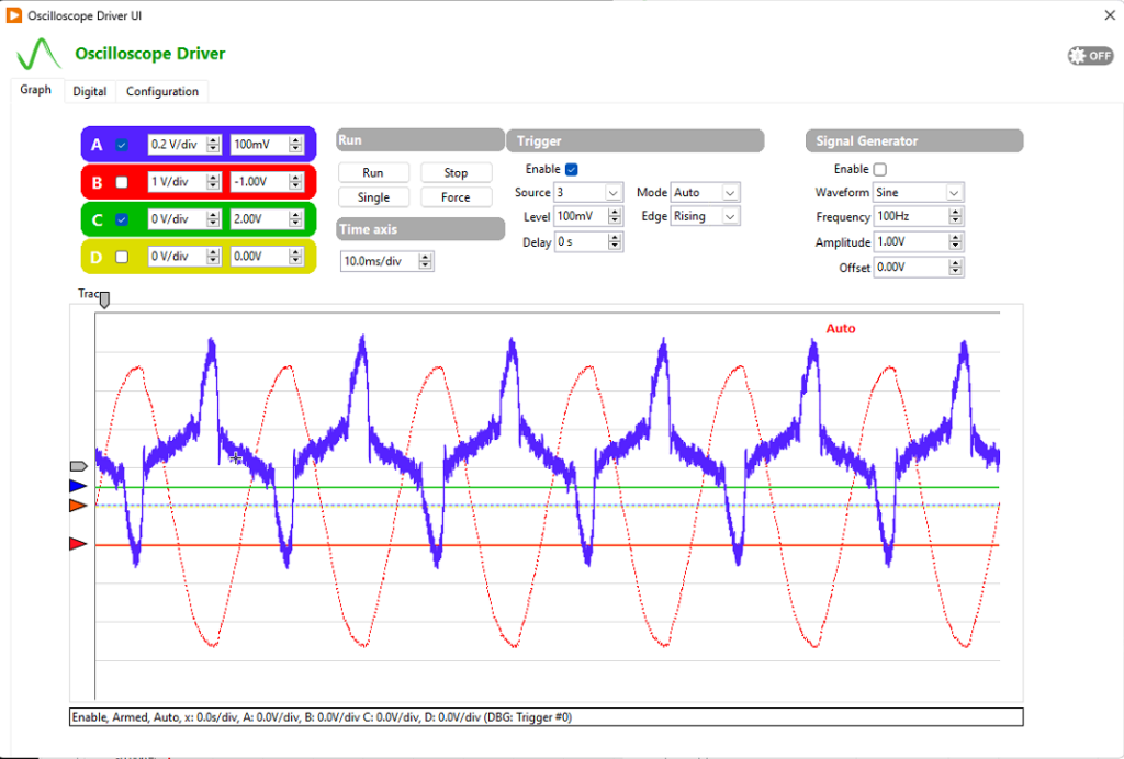 Symplify Oscilloscope UI with trace 4